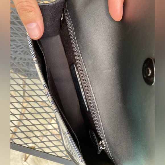 NWT Coach Turner Flap Crossbody Bag (Navy/Garden Plaid) - Picture 5 of 7